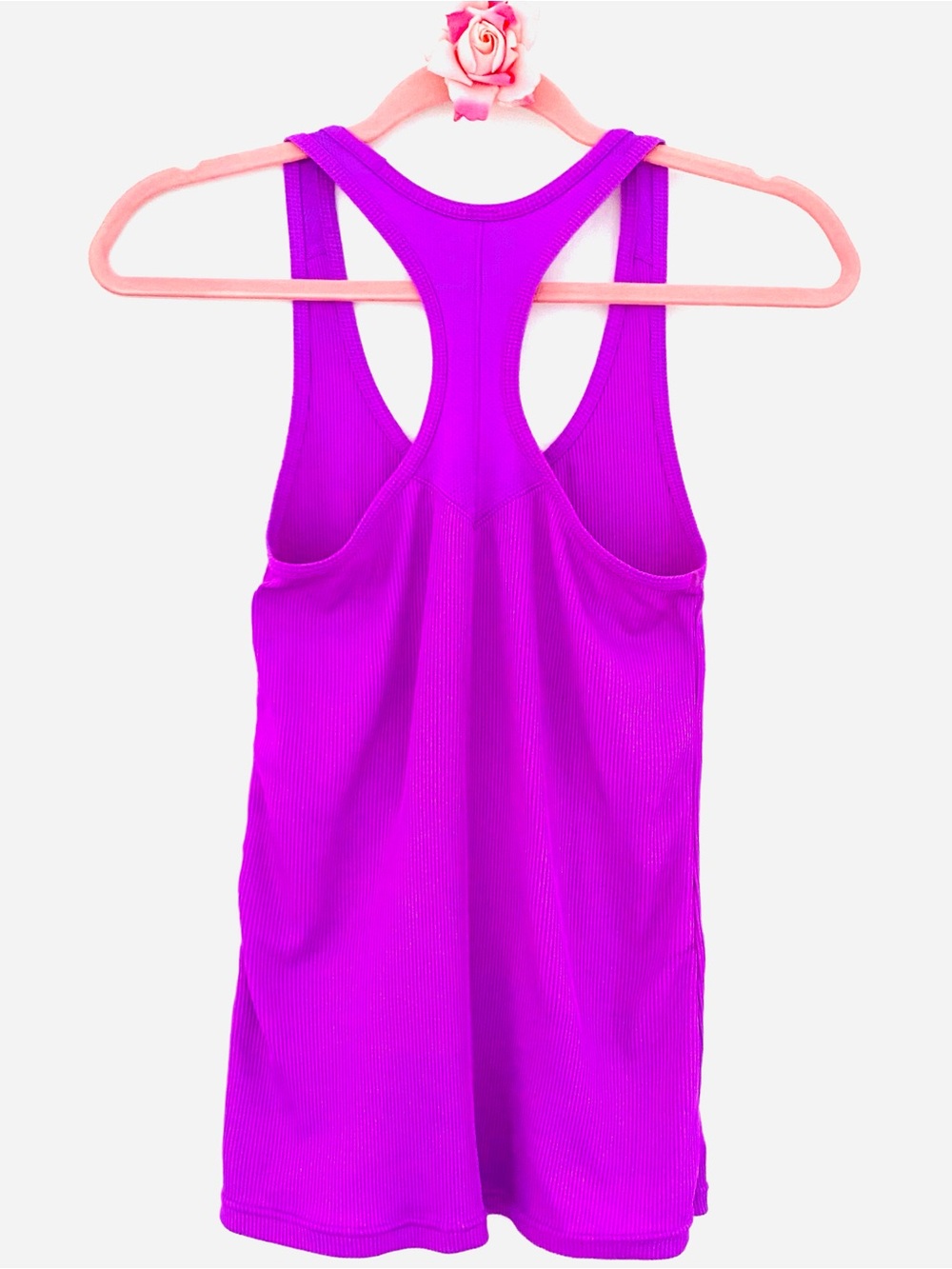 💕Pretty Ribbed Purple Racerback Tank Top SZ S - Picture 7 of 10